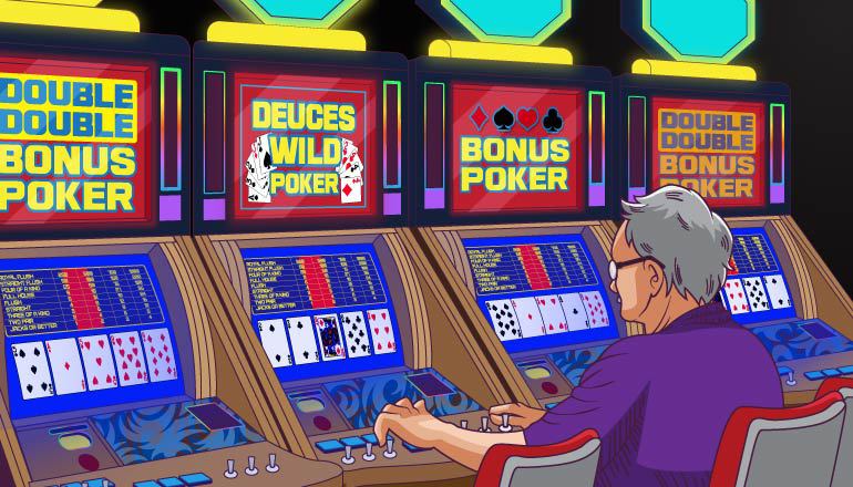 Video poker player