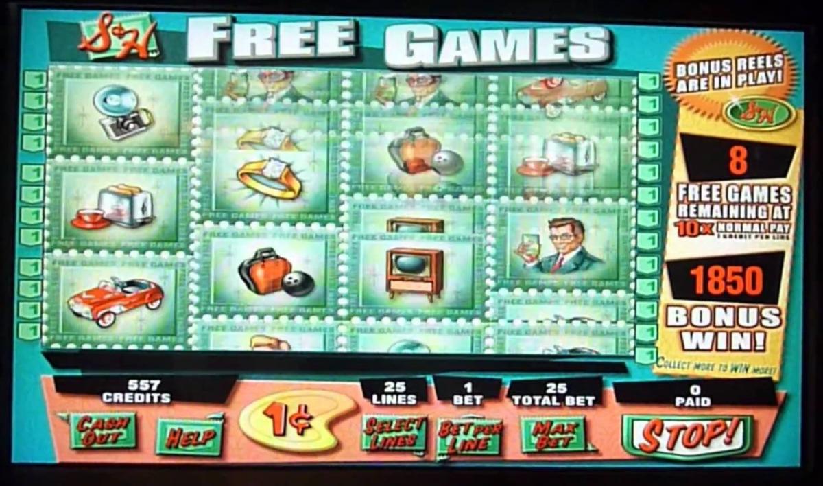 Slot machine screen with the title 